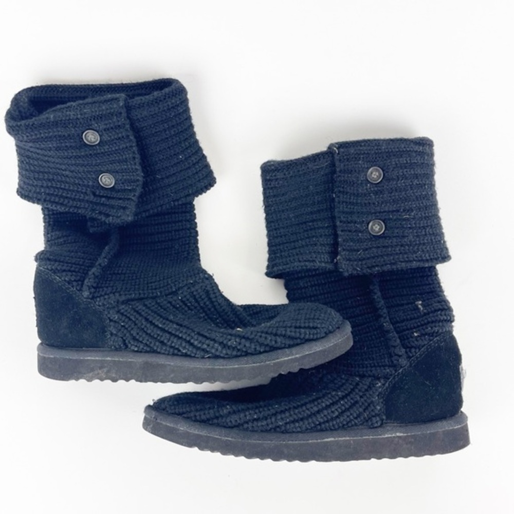 Ugg Classic Black Knit Boot Size 8